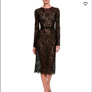 Dolce&Gabbana Classic Sheer Lace Long-Sleeve Dress